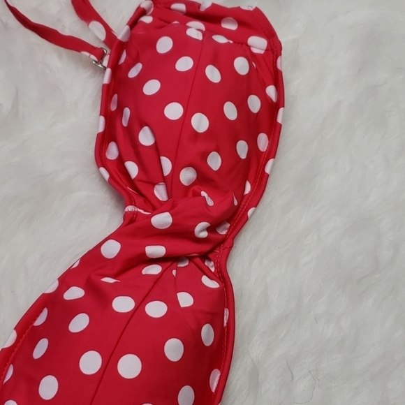 3/$15 new apt 9 polka dot twist front pink bikini top womens size large - Picture 3 of 8